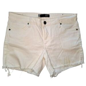 Kut from the Kloth Andrea White Jean Raw Edge Shorts Size 8